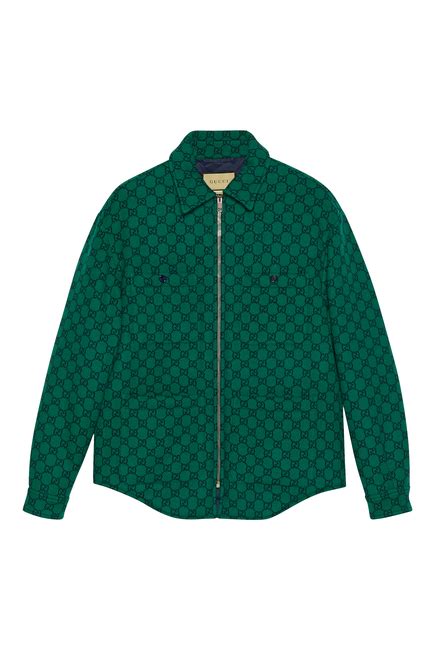 overhemd gucci|GG wool flannel padded overshirt .